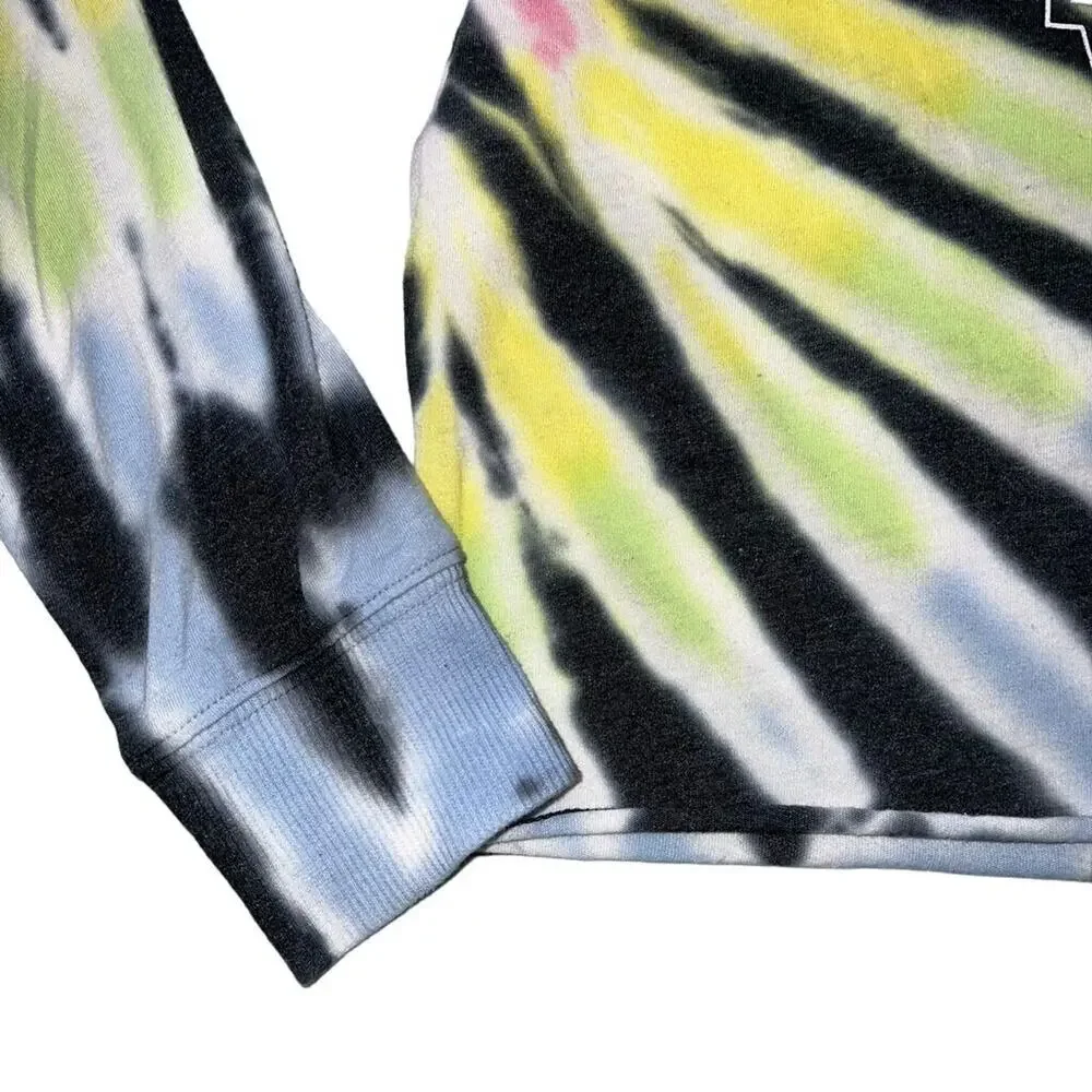 Self Esteem Womens Crop Top T Shirt Top Tie Dye LOVE Long Sleeve Pullover Medium